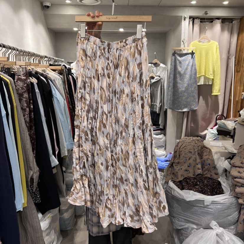 LOGROAD東大門㊣代購女裝新品職業真品25秋冬半身裙中短裙褶皺LOG ROAD半身裙/中短裙