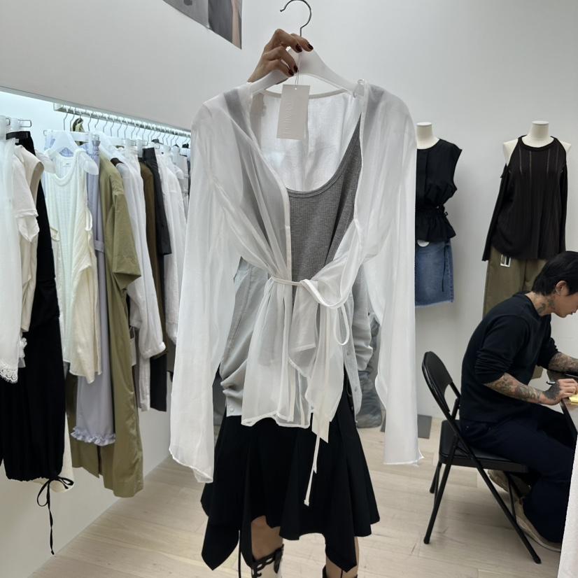 MAINT韓國直郵㊣女士新品25秋冬職業熱賣襯衫蕾絲衫不含內搭MAINT襯衫/蕾絲衫