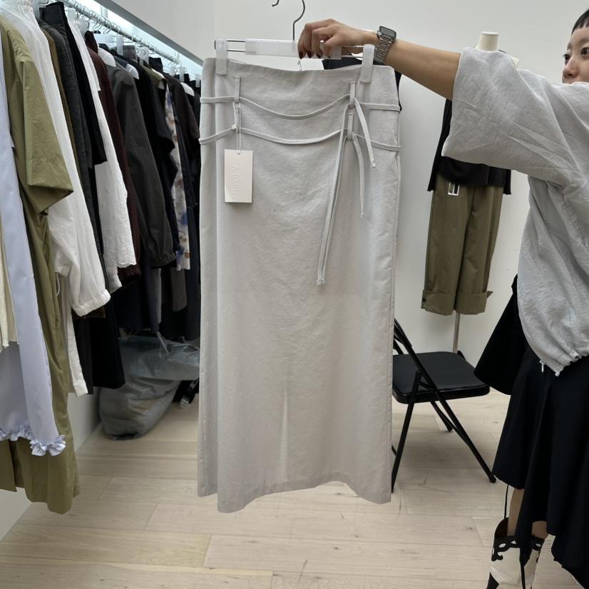 MAINT東大門㊣代購女士新品人氣熱賣休閑25秋冬推薦長裙含腰繩MAINT長裙
