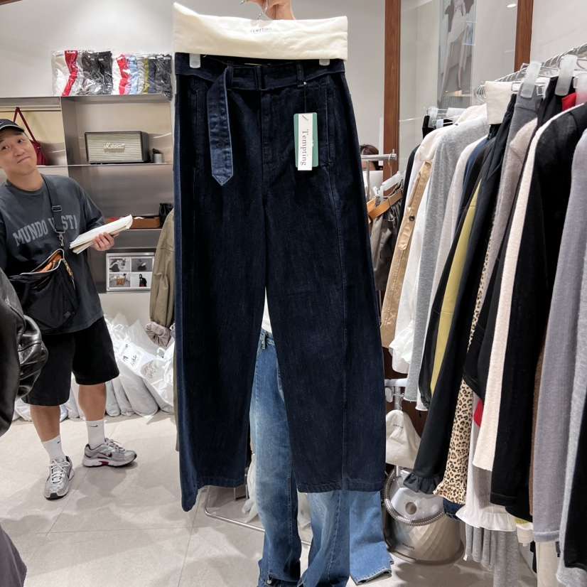 TEMPTING東大門㊣代購女裝新品25秋冬休閑熱賣職業推薦牛仔褲TEMPTING牛仔褲