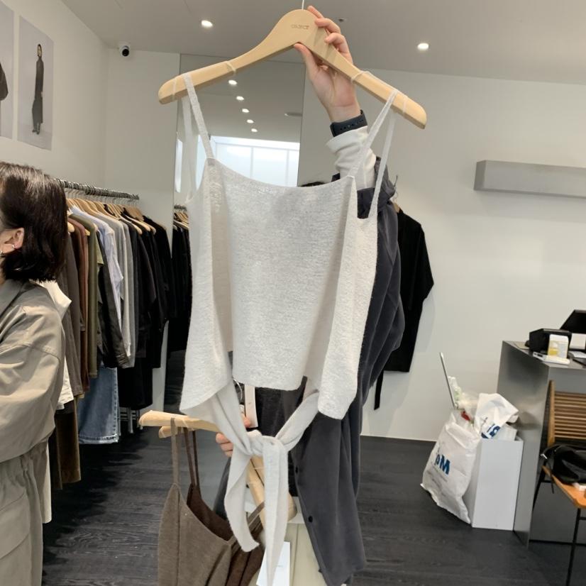 OBJECT韓國直郵㊣女士新品休閑25秋冬吊帶背心不含內搭羊駝毛OBJECT吊帶/背心