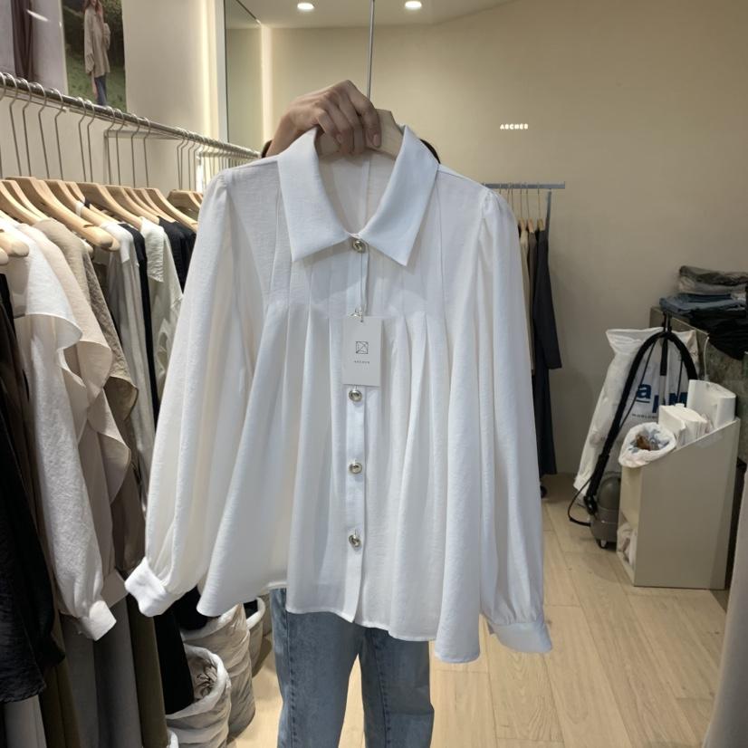 ARCHER韓國代購㊣女士新品時尚人氣休閑推薦襯衫蕾絲衫紐扣ARCHER襯衫/蕾絲衫