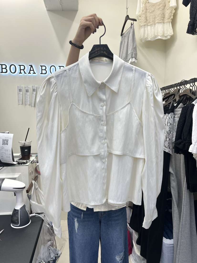 BORA BORA韓國直郵㊣女士新品真品職業25秋冬襯衫蕾絲衫含領帶BORA BORA襯衫/蕾絲衫