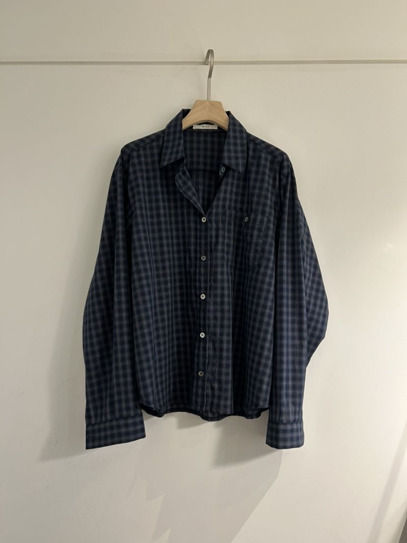 NOTICE韓國代購㊣女裝新品25秋冬休閑人氣襯衫蕾絲衫網眼格紋NOTICE襯衫/蕾絲衫