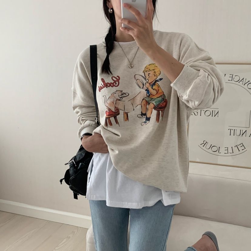 FROMJINI韓國直郵㊣女裝新品時尚推薦真品25秋冬休閑人氣衛衣FROMJINI衛衣