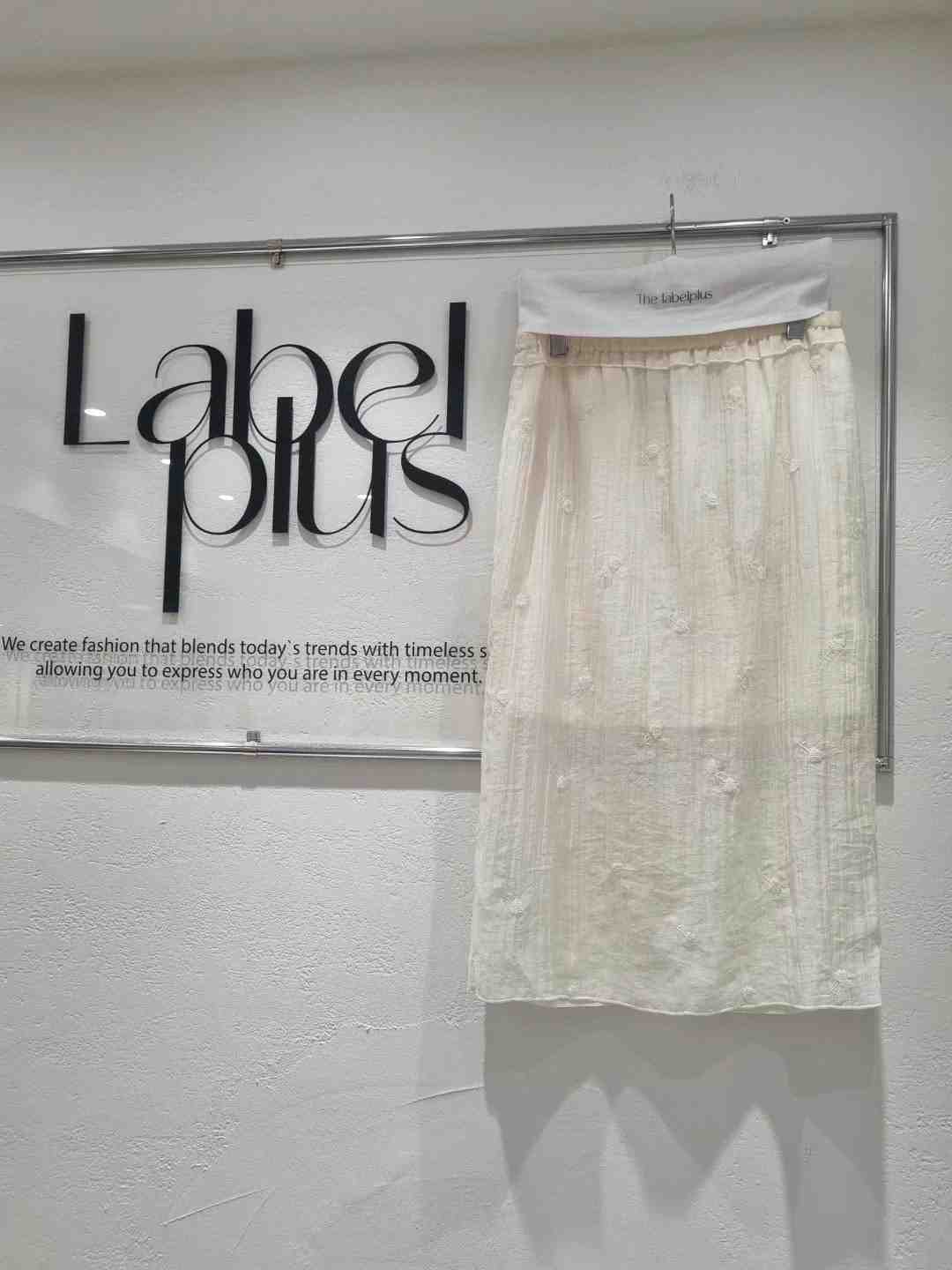 LABELPLUS31韓國直郵㊣女裝新款真品職業推薦時尚休閑長裙刺繡LABELPLUS31長裙