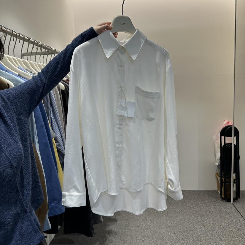 ALTER韓國直郵㊣女士新品職業推薦25秋冬襯衫蕾絲衫羊毛口袋Alter襯衫/蕾絲衫