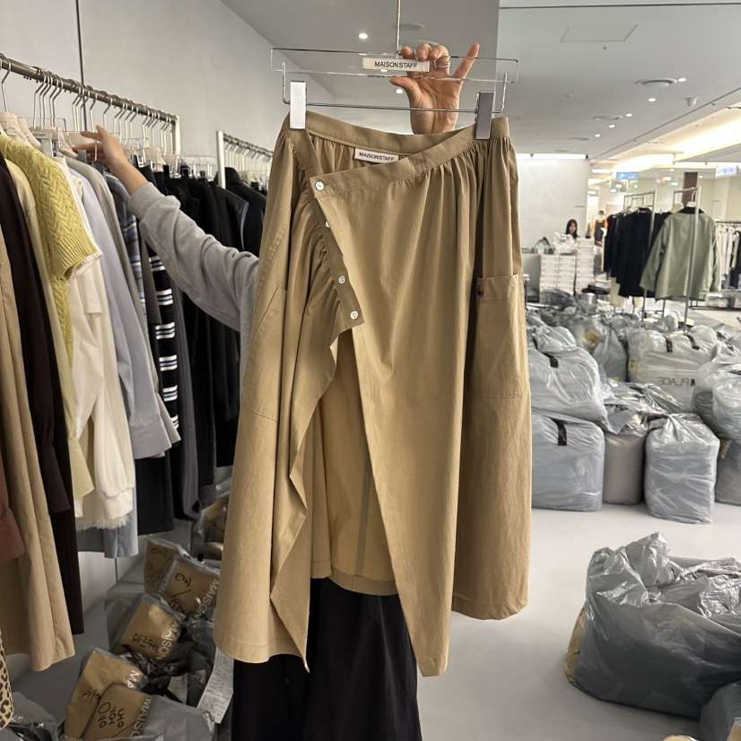 DOUBLE STANDARD/LE SMOKING/MAISONSTAFF韓國代購㊣女士新品職業長裙裹身裙棉質MAISONSTAFF長裙