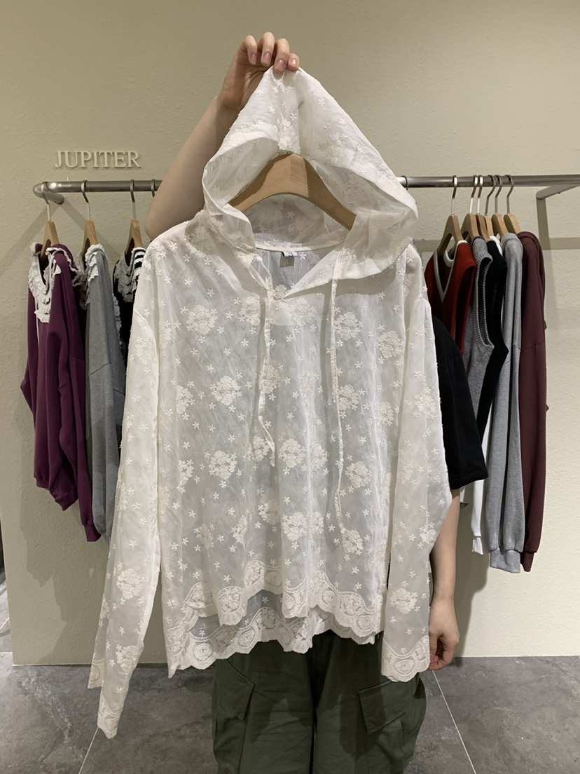 JUPITER東大門㊣直郵女裝新品真品襯衫蕾絲衫連帽衫刺繡蕾絲JUPITER襯衫/蕾絲衫