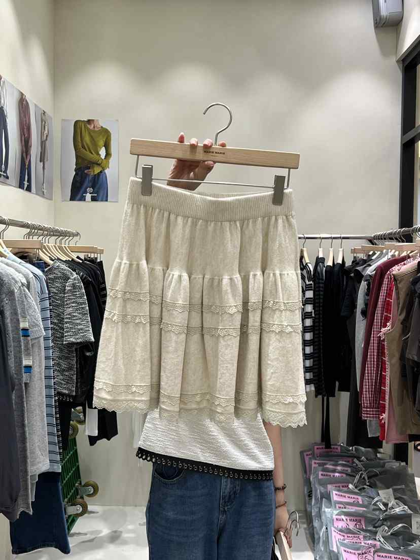 MARIE MARIE東大門㊣實拍女裝新品推薦25秋冬真品短裙蕾絲MARIE MARIE短裙