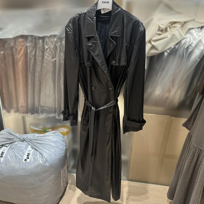 FAVOR-P韓國直郵㊣女士新品熱賣25秋冬真品長款風衣含腰帶FAVOR長款風衣