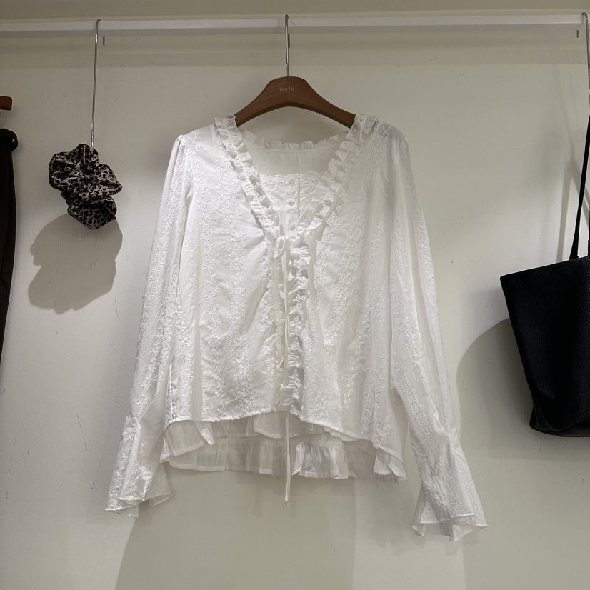 MELO東大門㊣直郵女裝新品時尚熱賣真品人氣休閑襯衫蕾絲衫MELO襯衫/蕾絲衫