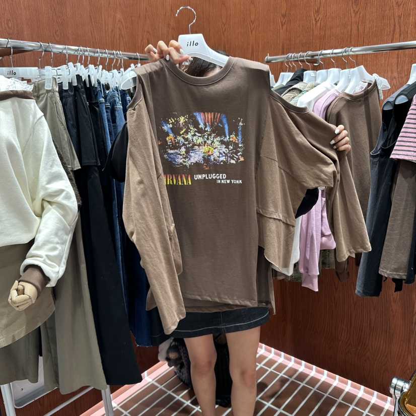 ILLO韓國直郵㊣女士新品時尚休閑人氣推薦25秋冬職業長袖T恤ILLO長袖T恤