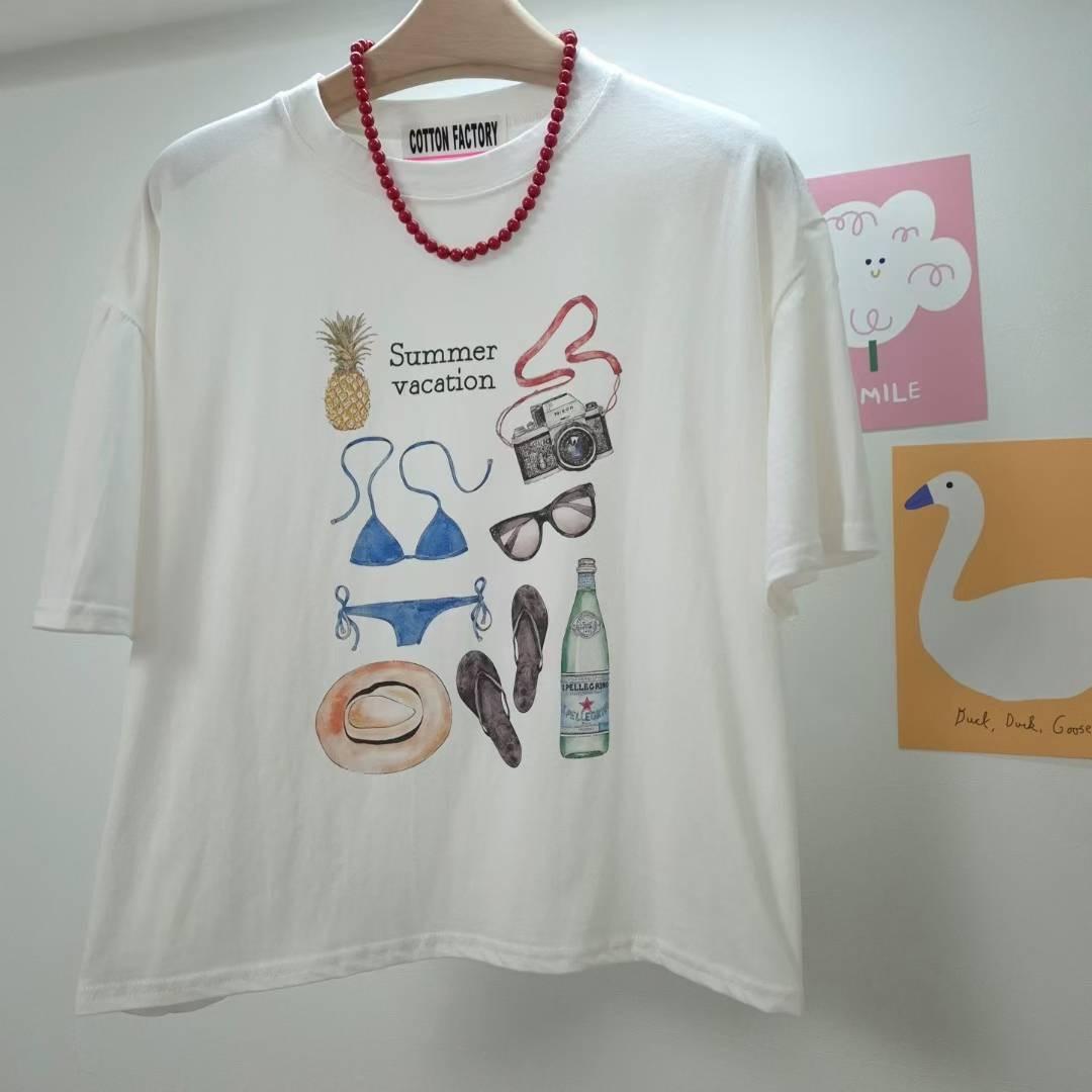 COTTONFACTORY韓國代購㊣女裝新品休閑職業推薦時尚熱賣T恤COTTONFACTORYT恤