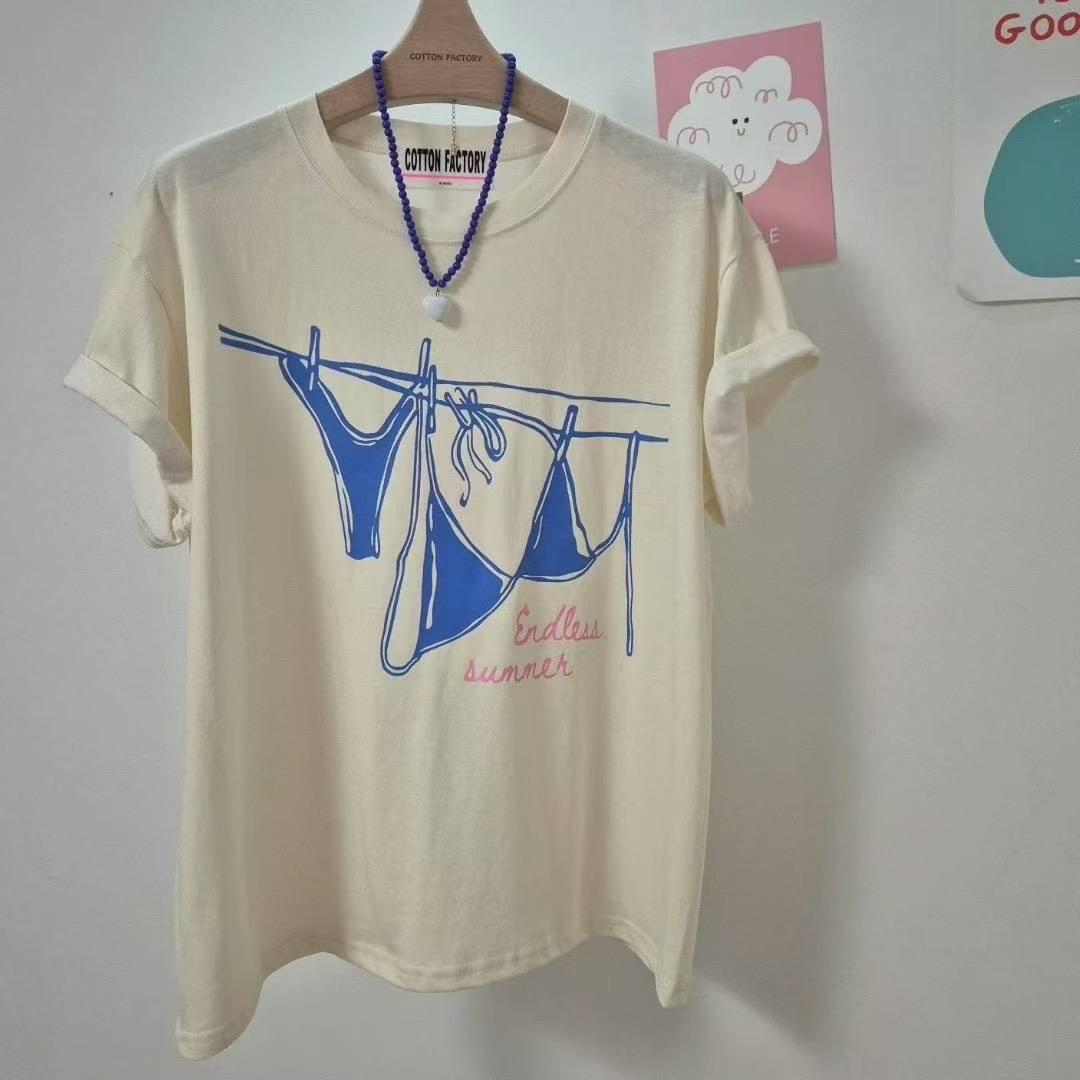 COTTONFACTORY東大門㊣直郵女士新款真品休閑推薦25秋冬T恤COTTONFACTORYT恤