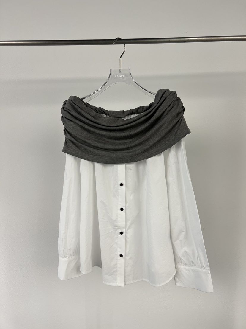 FABRIC韓國代購㊣女士新品休閑職業人氣真品時尚襯衫蕾絲衫FABRIC襯衫/蕾絲衫