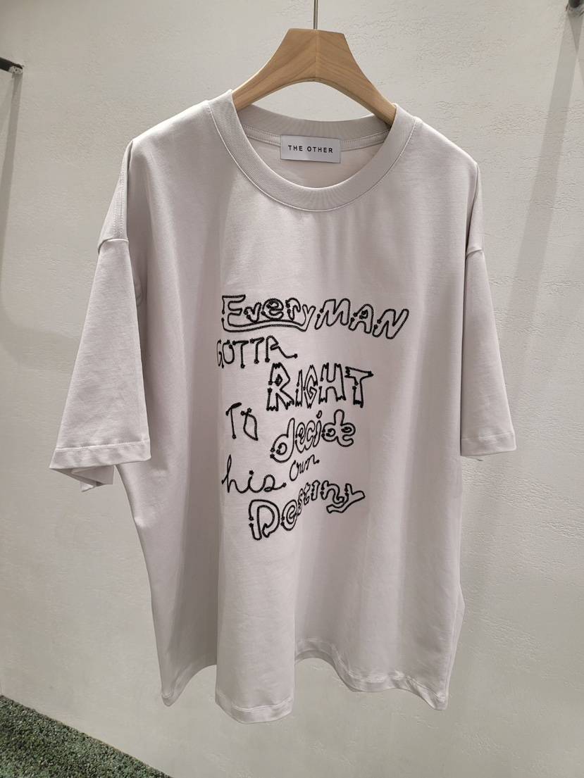 THE OTHER東大門㊣實拍女裝新品人氣25秋冬時尚真品T恤刺繡THE OTHERT恤