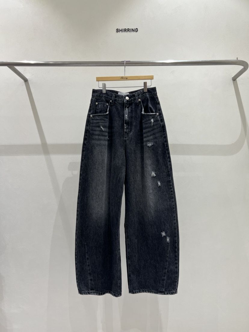 SHIRRING東大門㊣代購女裝新品人氣時尚推薦熱賣休閑牛仔褲SHIRRING牛仔褲