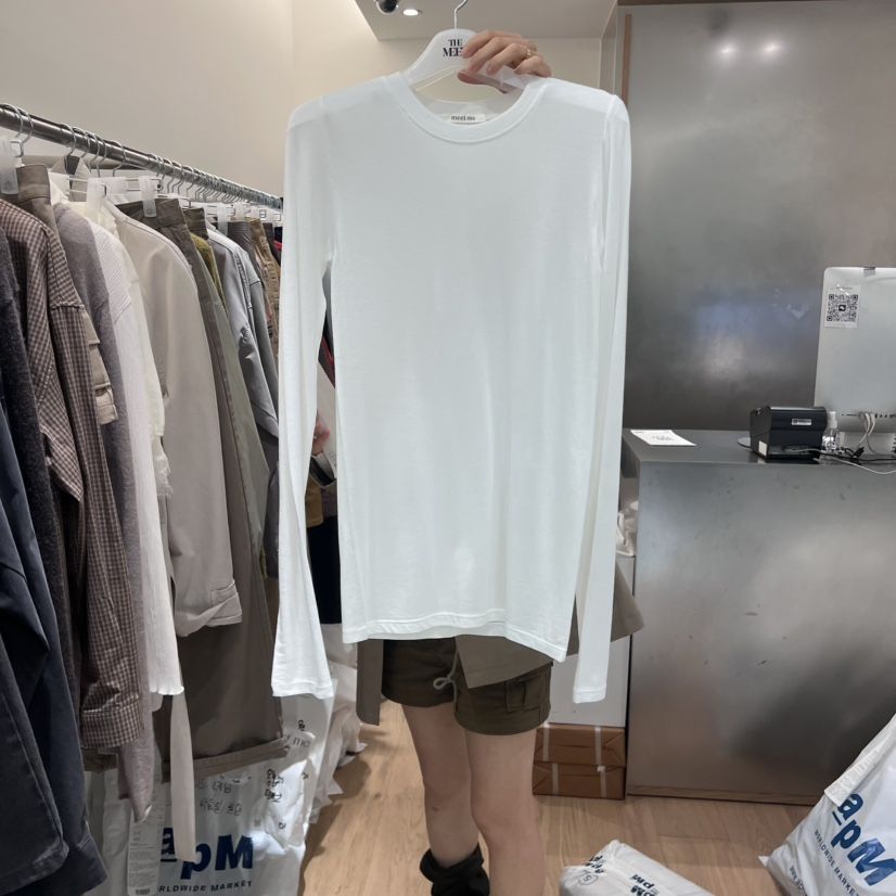 MEET ME韓國直郵㊣女士新款真品休閑職業時尚推薦熱賣長袖T恤MEET ME長袖T恤