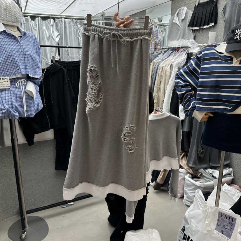 EXIT韓國代購㊣女士新款人氣休閑真品25秋冬熱賣職業長裙復古EXIT長裙