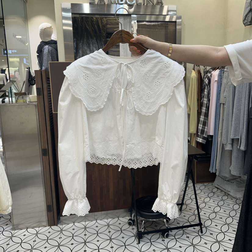 BAMBOLINA東大門㊣實拍女士新款熱賣25秋冬推薦真品襯衫蕾絲衫BAMBOLINA襯衫/蕾絲衫