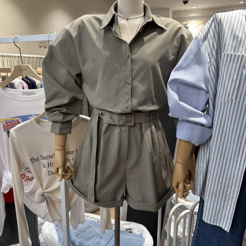 DELLING東大門㊣代購女士新品真品休閑25秋冬熱賣連體褲含腰帶DELLING連體褲