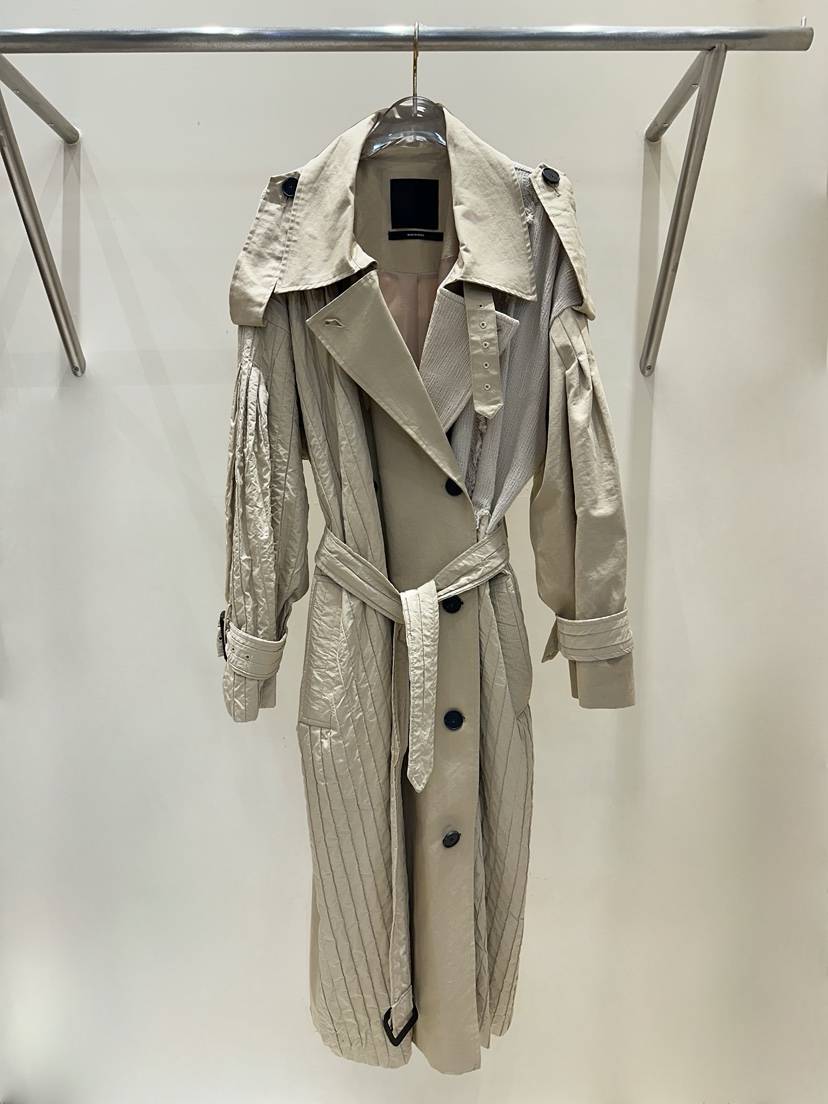 81 MARKET-L東大門㊣直郵女士新品職業25秋冬長款風衣含腰帶81 MARKET-L長款風衣