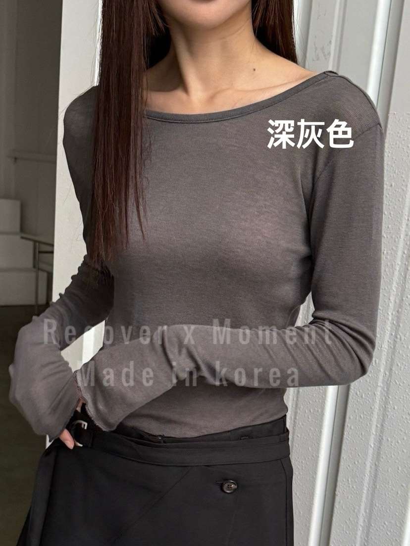 MOMENT東大門㊣代購女士新款休閑熱賣25秋冬職業推薦長袖T恤MOMENT/RECOVER長袖T恤