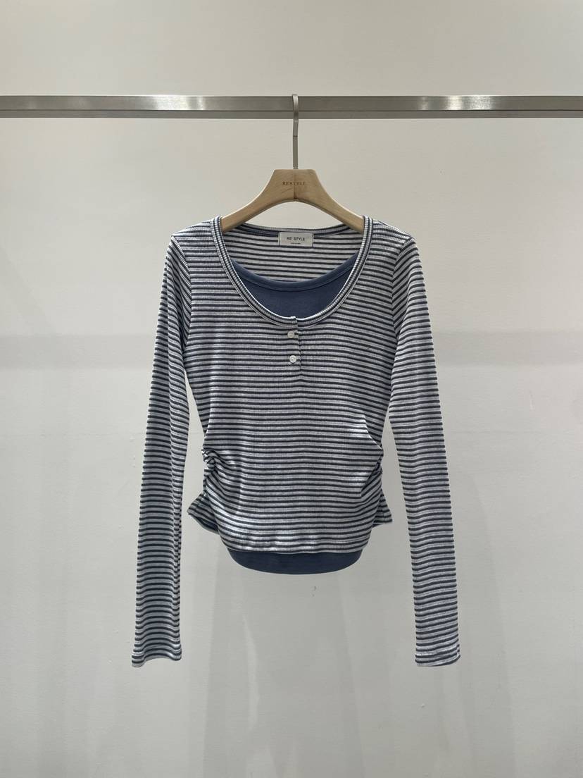RE STYLE-Q東大門㊣直郵女裝新品推薦真品熱賣時尚長袖T恤RE STYLE長袖T恤