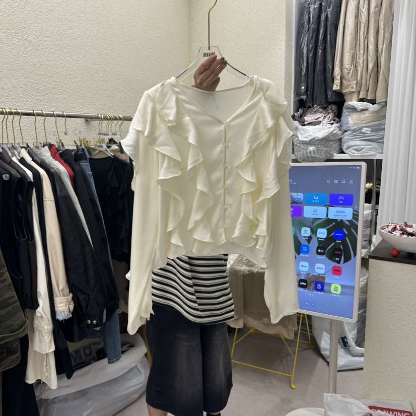 DRAWING東大門㊣代購女士新品人氣真品職業25秋冬襯衫蕾絲衫DRAWING襯衫/蕾絲衫