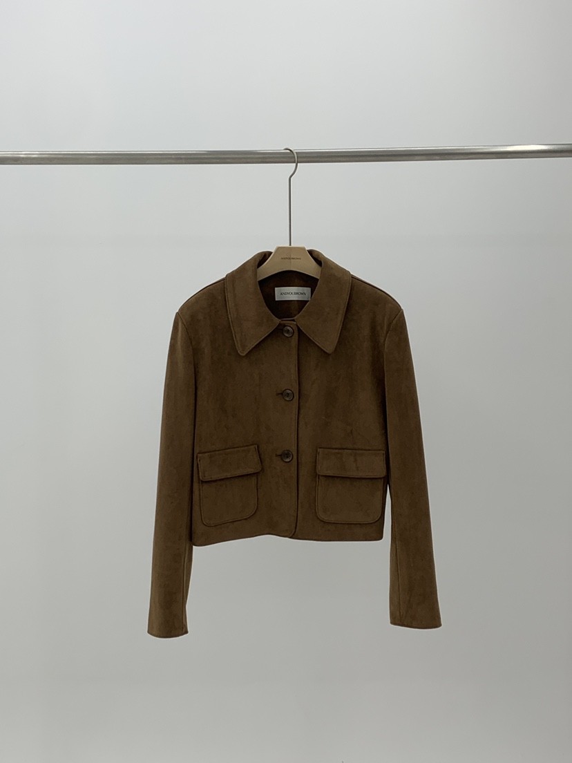ANDYOUBROWN韓國代購㊣女裝新款時尚25秋冬真品推薦夾克絨面革ANDYOUBROWN夾克