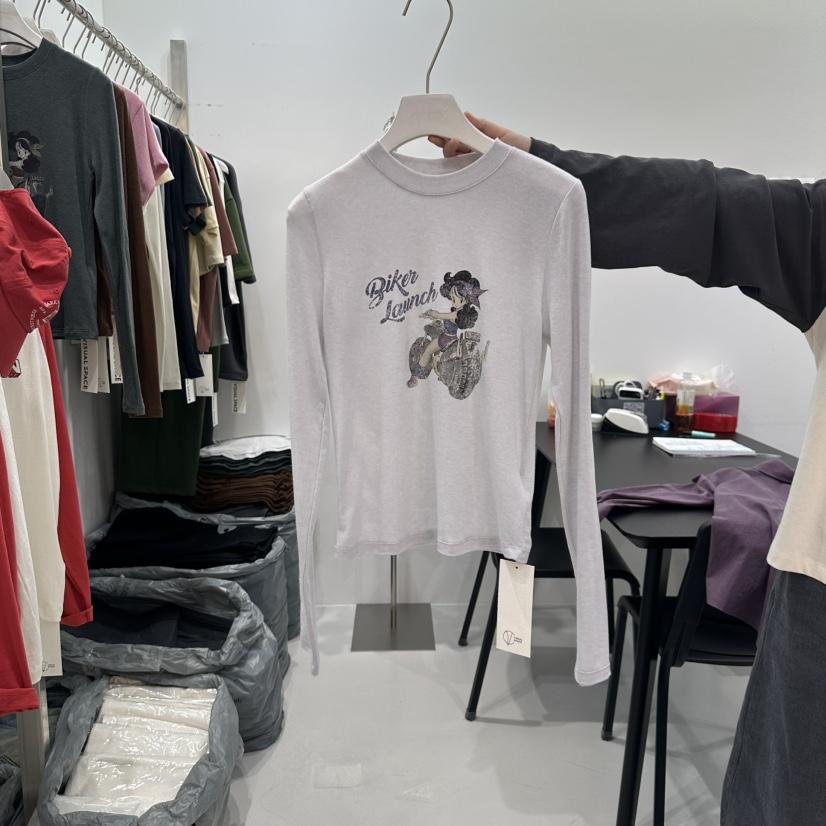 VISUAL SPACE韓國代購㊣女裝新品時尚職業熱賣休閑長袖T恤VISUAL SPACE長袖T恤