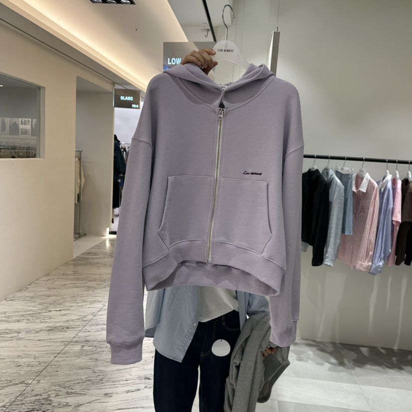 LOW MOMENT東大門㊣直郵女士新品休閑時尚25秋冬夾克拉鏈兜帽LOW MOMENT夾克