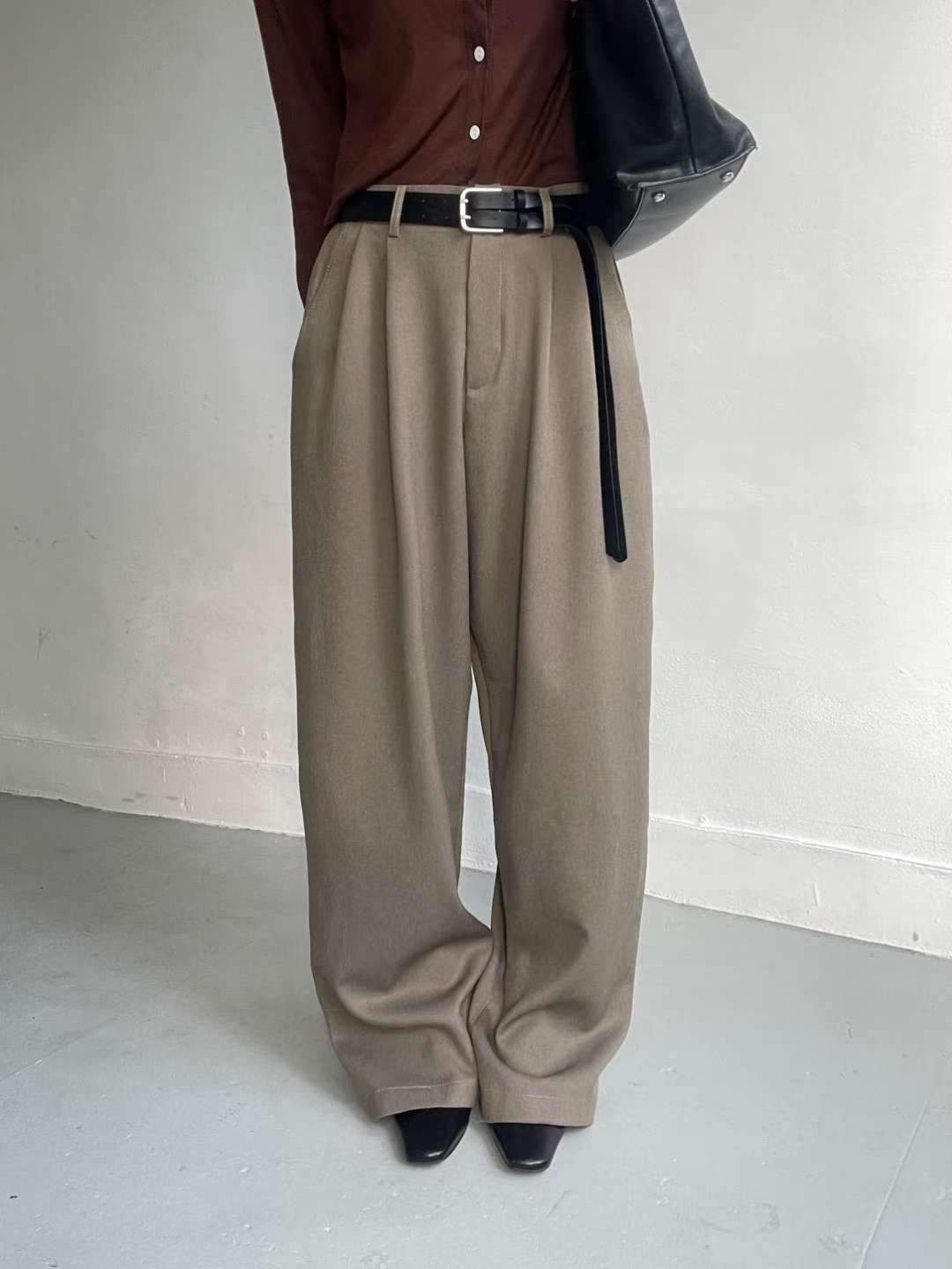 MISSJEAN東大門㊣實拍女士新品25秋冬職業熱賣休閑褲不含腰帶MISSJEAN休閑褲