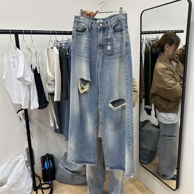 ARR東大門㊣代購女裝新品推薦職業25秋冬時尚休閑熱賣牛仔褲ARR牛仔褲