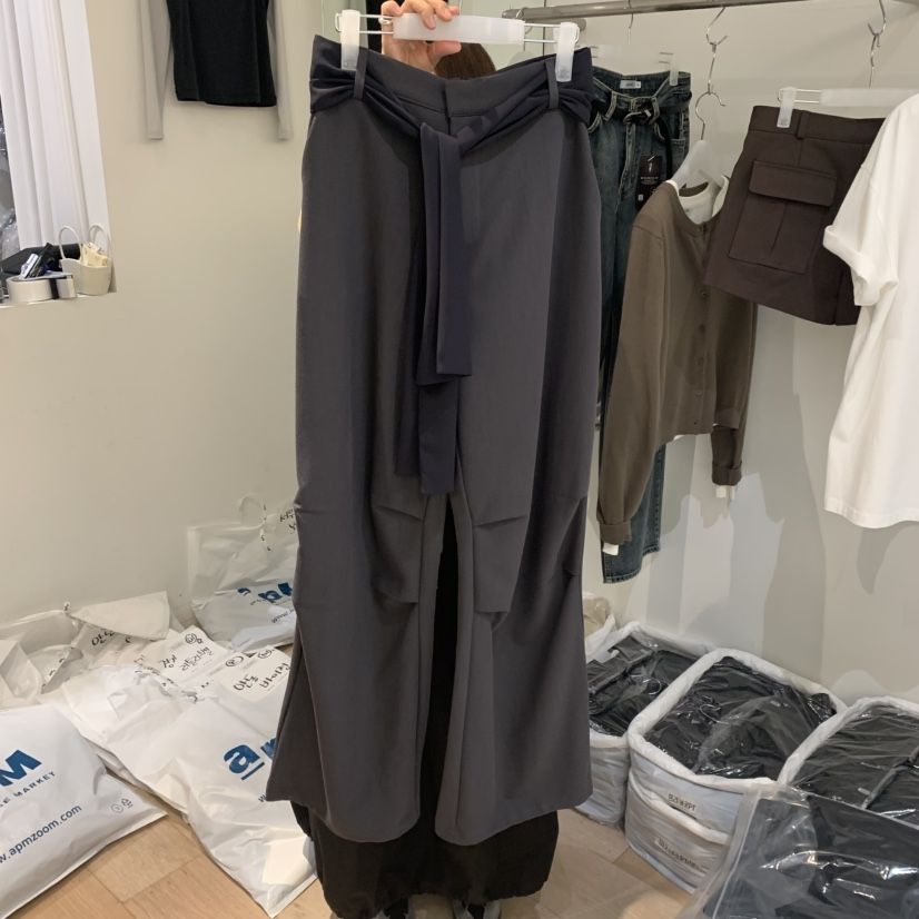 AUBE東大門㊣直郵女士新款真品熱賣時尚人氣休閑褲可拆卸腰帶AUBE休閑褲
