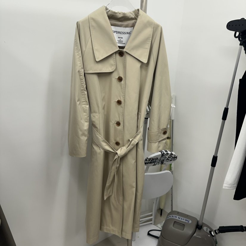 TOPDRESSING韓國直郵㊣女士新品25秋冬時尚人氣長款風衣含腰帶TOPDRESSING長款風衣
