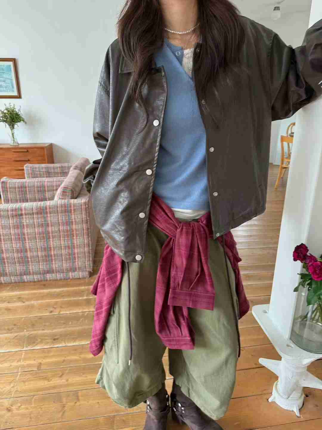 STANDING韓國代購㊣女裝新品人氣熱賣休閑推薦真品時尚夾克STANDING夾克