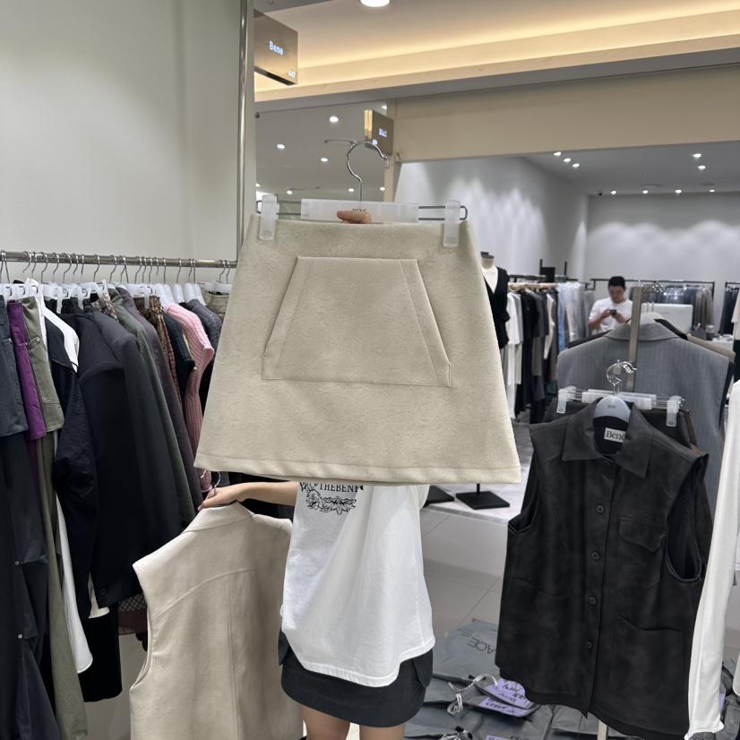 BENE東大門㊣代購女裝新品時尚人氣推薦休閑25秋冬短裙皮革BENE短裙