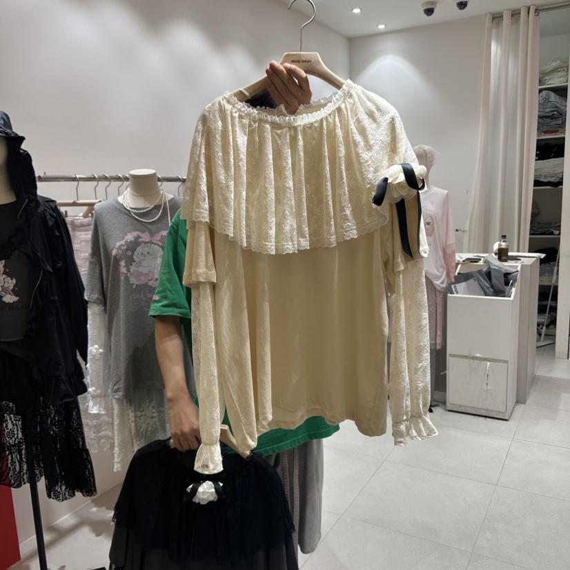 MINI UNNI東大門㊣實拍女士新品時尚長袖T恤不含配飾假兩件MINI UNNI長袖T恤