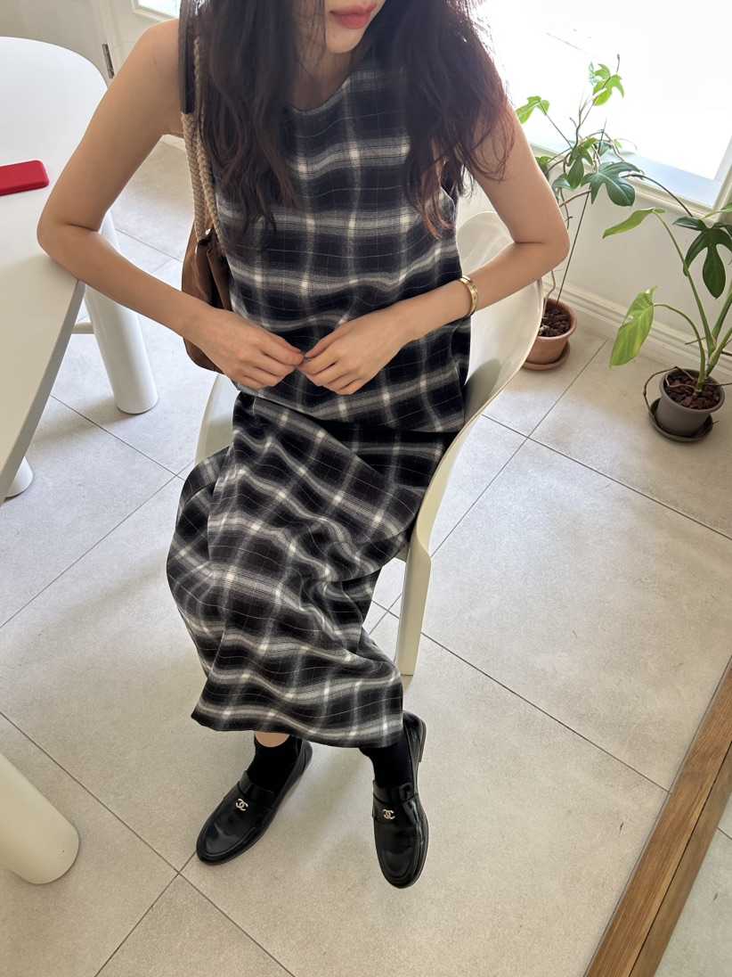ME MO韓國直郵㊣女裝新款熱賣休閑真品25秋冬時尚連衣裙格紋ME MO連衣裙