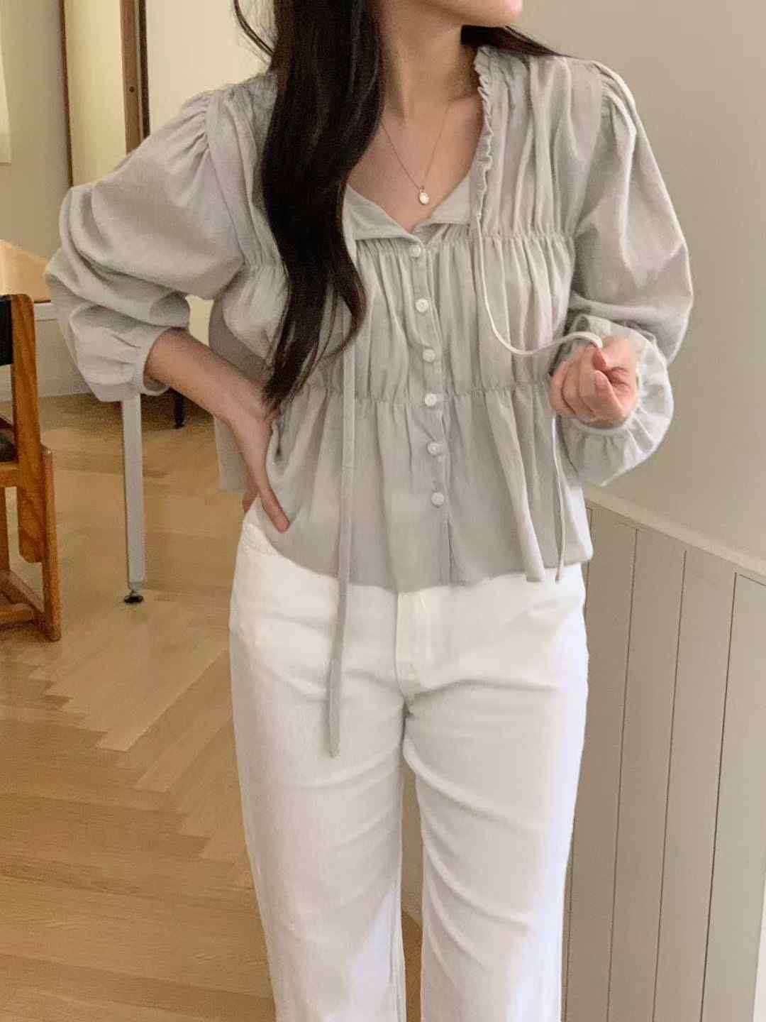 AND東大門㊣代購女裝新款真品25秋冬熱賣時尚推薦襯衫蕾絲衫AND襯衫/蕾絲衫