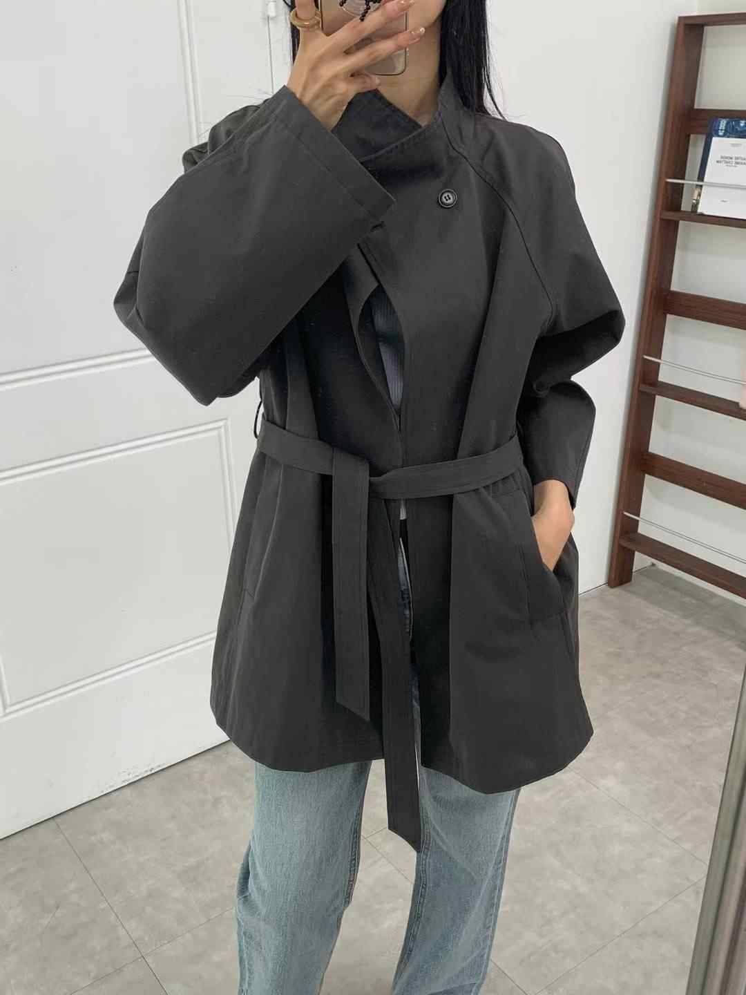THEMAIN東大門㊣代購女裝新款休閑推薦人氣職業時尚夾克含腰繩THEMAIN夾克