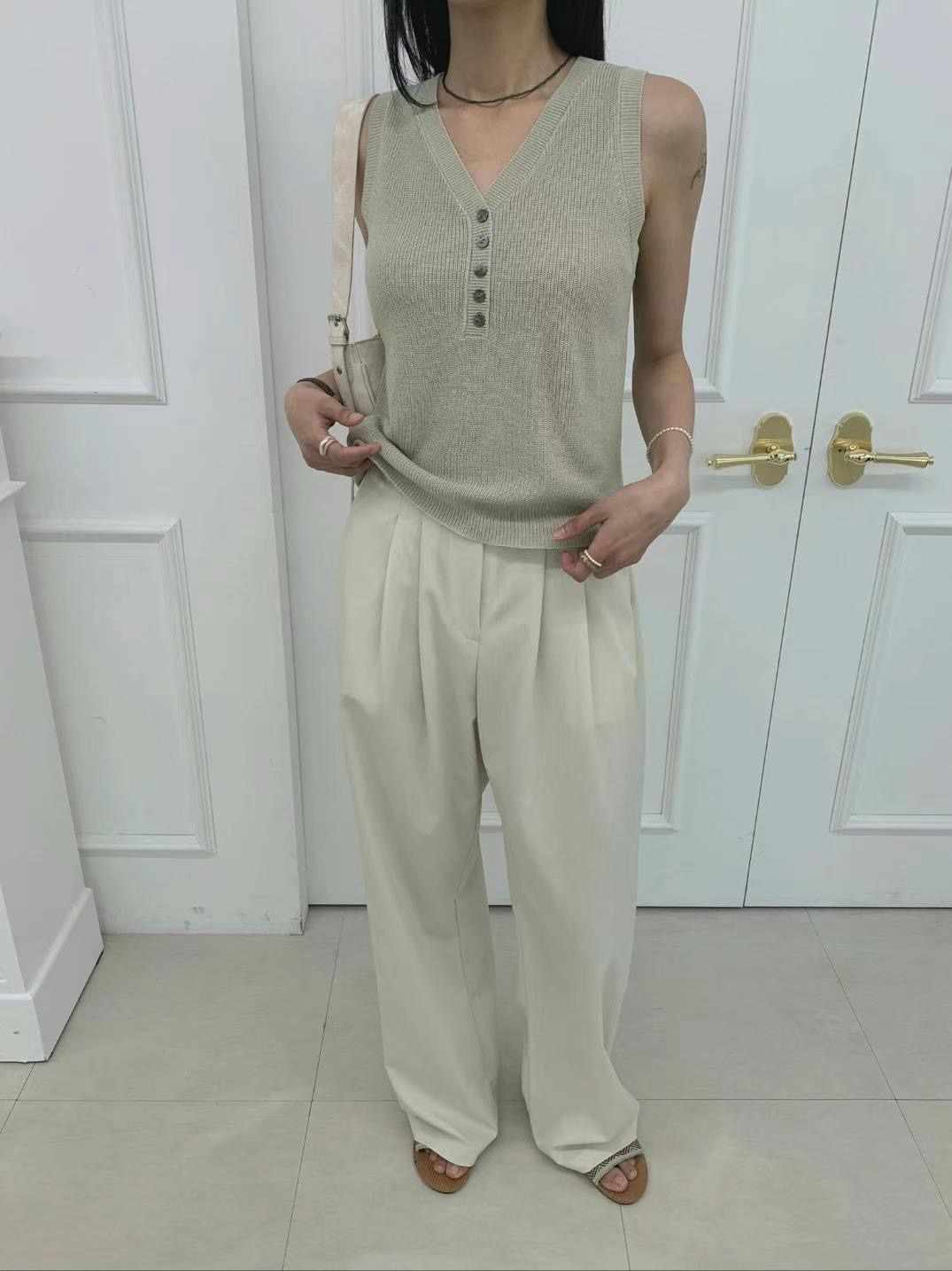 THEMAIN韓國代購㊣女士新品熱賣時尚推薦真品職業25秋冬休閑褲THEMAIN休閑褲