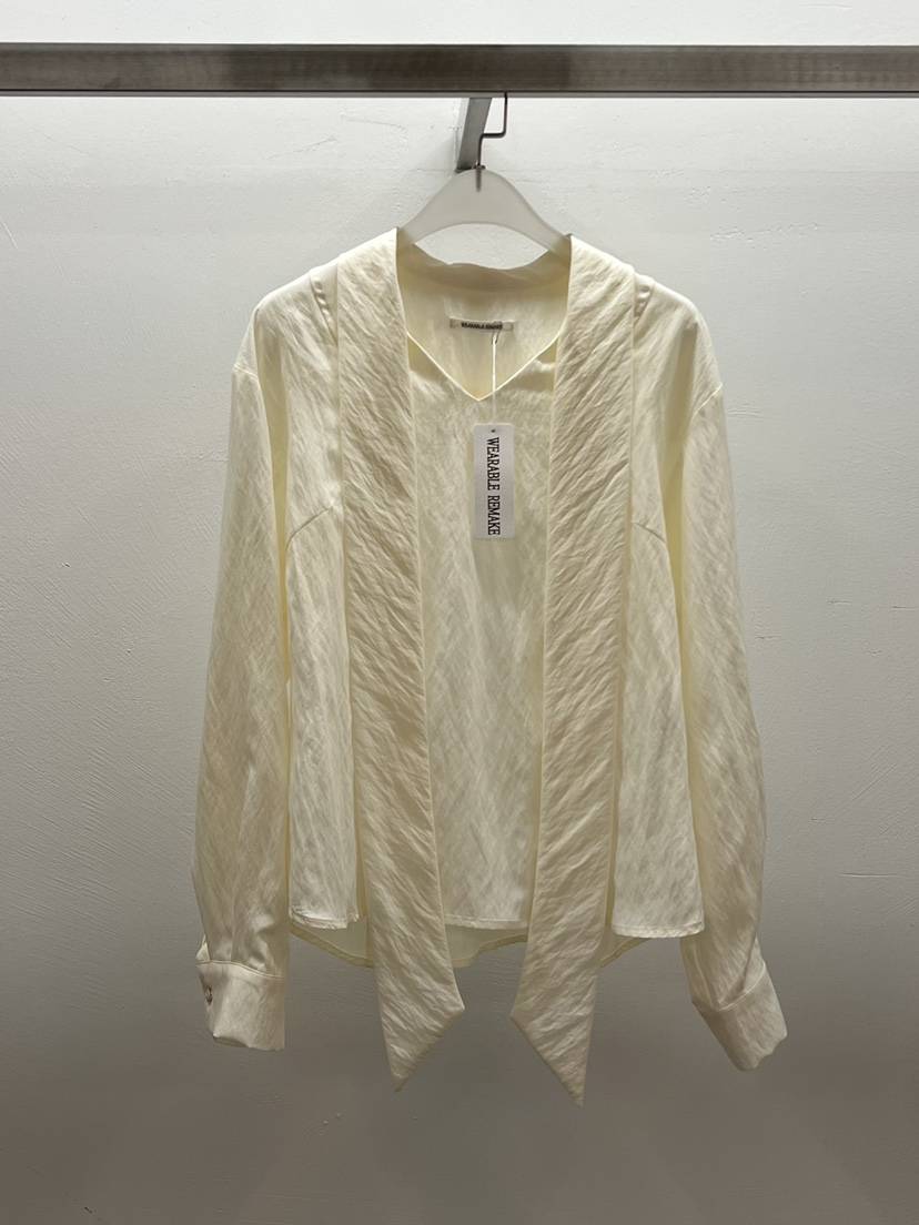 WEARABLE-L東大門㊣實拍女裝新款25秋冬人氣襯衫蕾絲衫紐扣WEARABLE襯衫/蕾絲衫