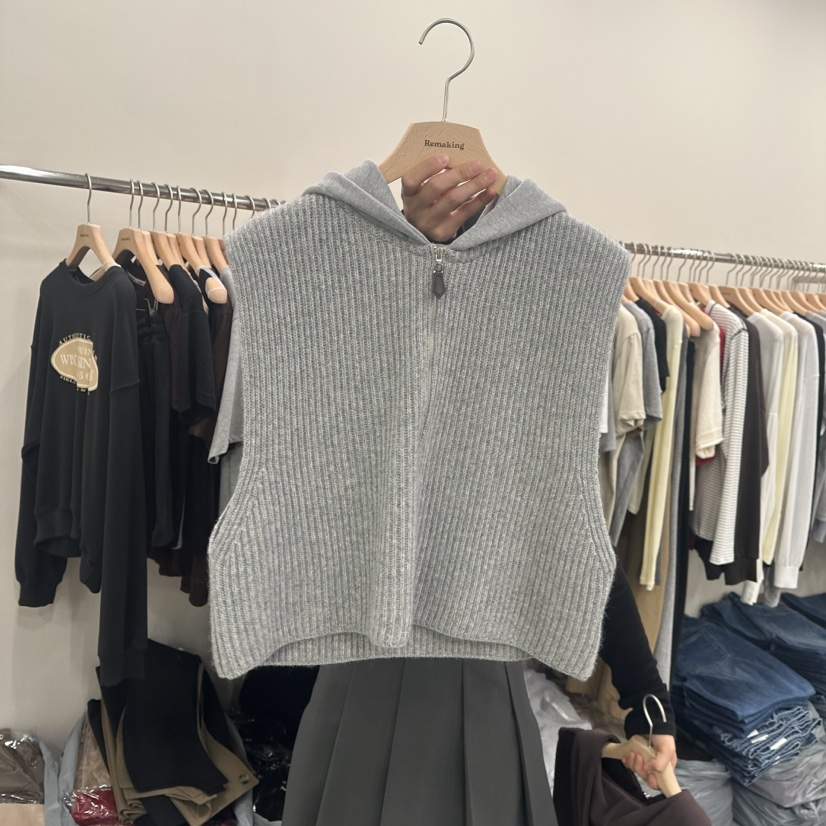 URBANSTORY/REMAKING韓國直郵㊣女士新品推薦吊帶背心連帽針織衫Remaking/URBANSTORY吊帶/背心
