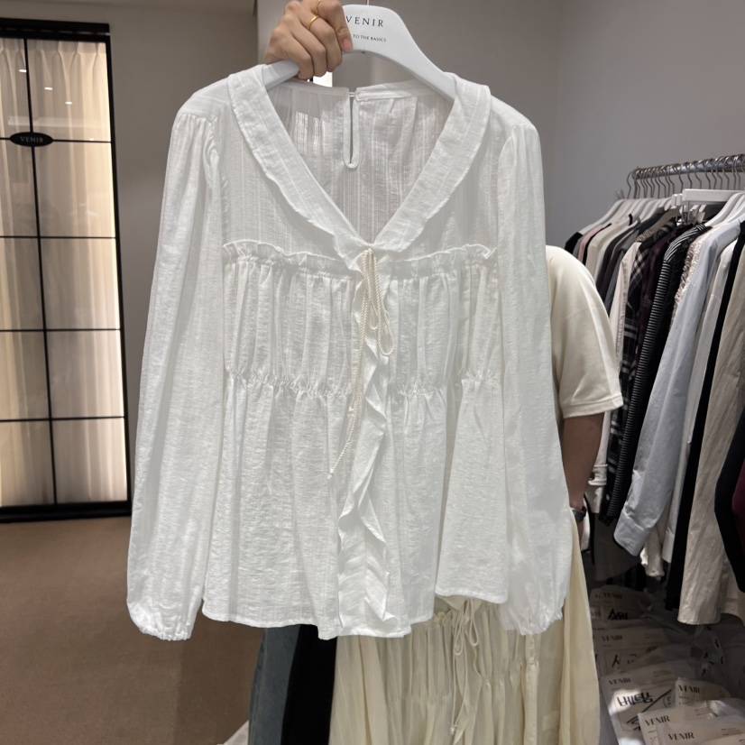 VENIR-a韓國直郵㊣女士新品職業人氣熱賣推薦時尚襯衫蕾絲衫VENIR-a襯衫/蕾絲衫