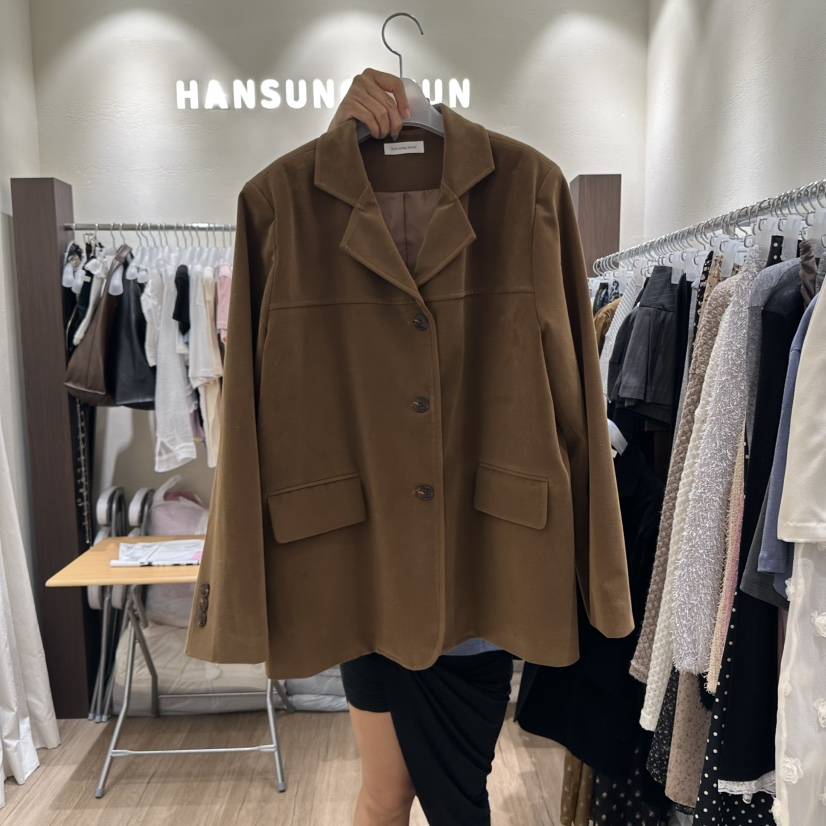HANSUNGHYUN韓國直郵㊣女裝新品休閑真品熱賣時尚夾克絨面革HANSUNGHYUN夾克