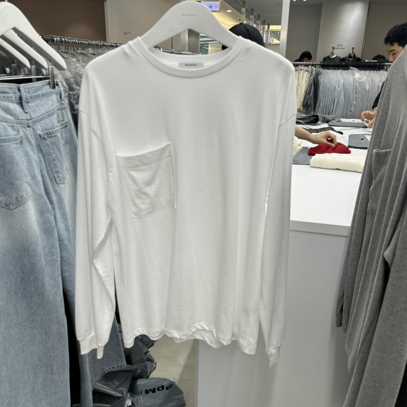 HELVETICA韓國代購㊣女裝新品真品推薦時尚職業長袖T恤口袋HELVETICA長袖T恤