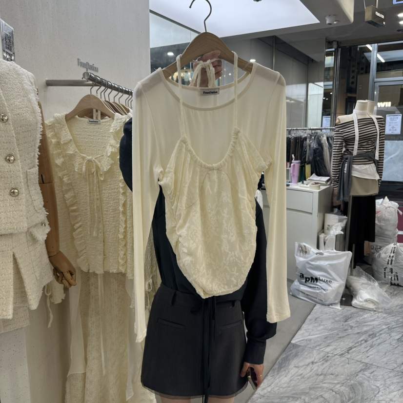 FOUNDATION韓國代購㊣女裝新品熱賣職業真品25秋冬休閑長袖T恤FOUNDATION長袖T恤